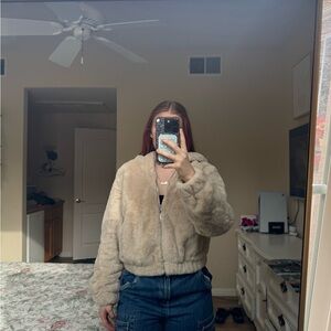 Full Tilt Teddy Jacket in Cream